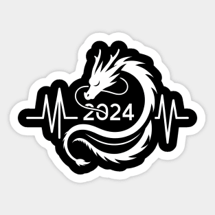 Chinese New Year 2024 Draconic Heartbeat 2024 Sticker